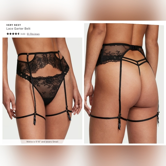 Victoria's secret sexy rose lace garter belt with leg harnesses MEDIUM/LARGE - Picture 1 of 8